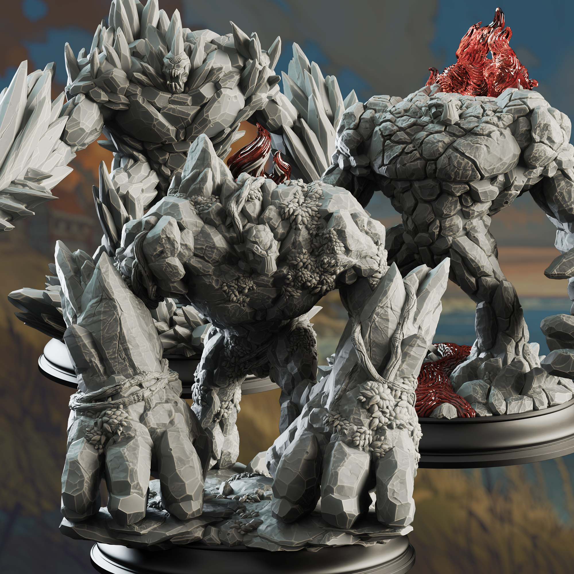 Elemental Golems - The Three Faces